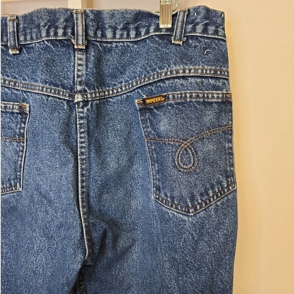 Saddle King Key Mens Vintage Blue Denim Straight Leg Workwear‎ Jeans 34x29